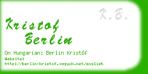 kristof berlin business card
